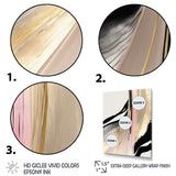 Designart "Minimalism Pink And Gold Cubic Fusion VII" Minimalism Canvas Art Print - 3 Panels