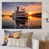 Designart "Mississippi River Boat" Mississippi Wall Art Prints Set