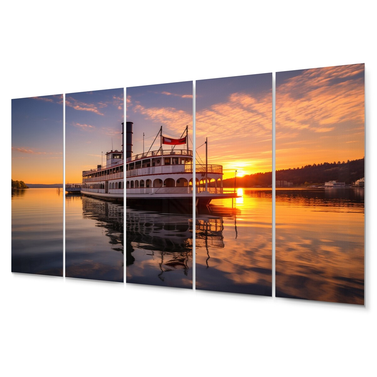Designart "Mississippi River Boat" Mississippi Wall Art Prints Set