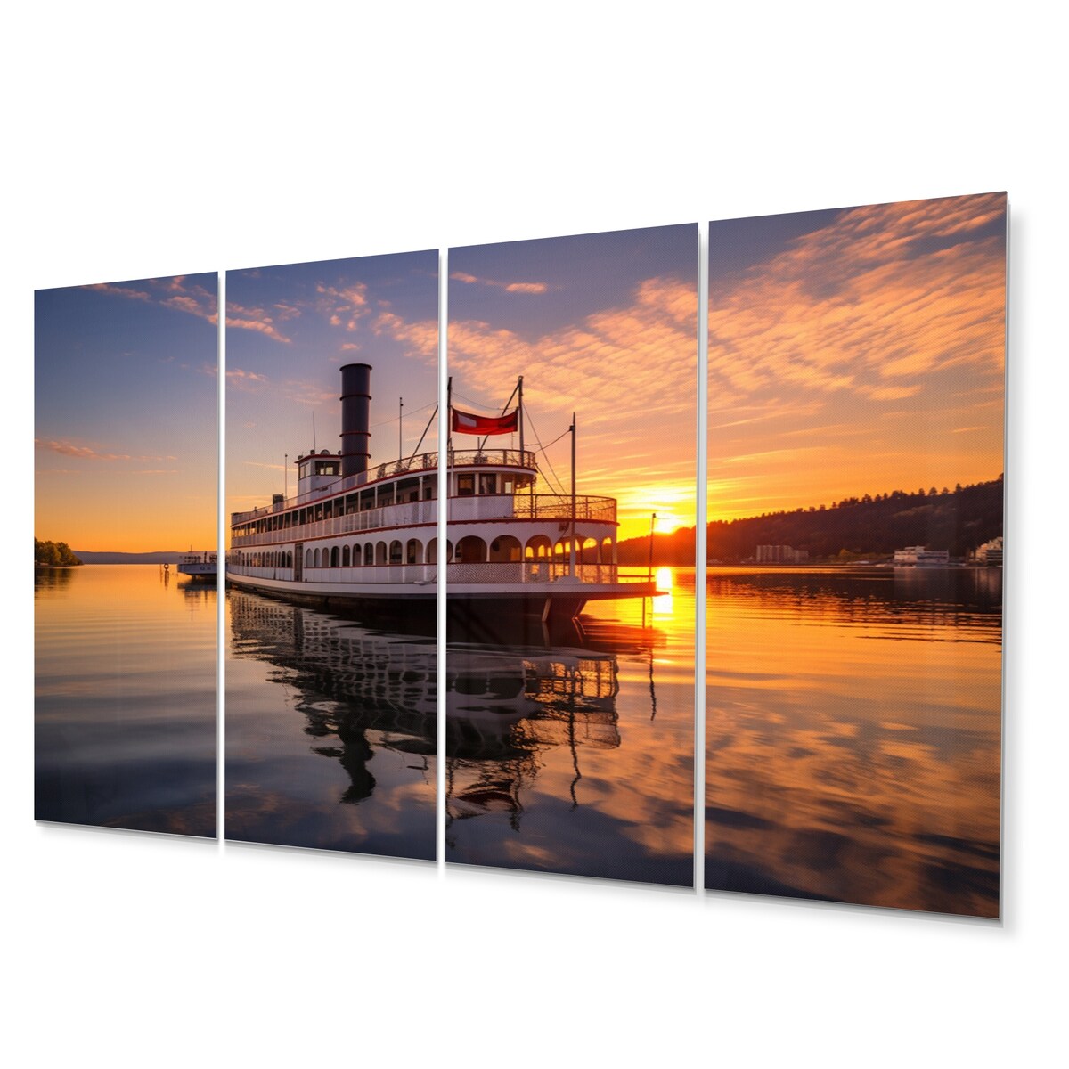 Designart "Mississippi River Boat" Mississippi Wall Art Prints Set