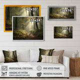 Designart "Misty Trail In The Woods I" Landscape Forest Framed Canvas Prints