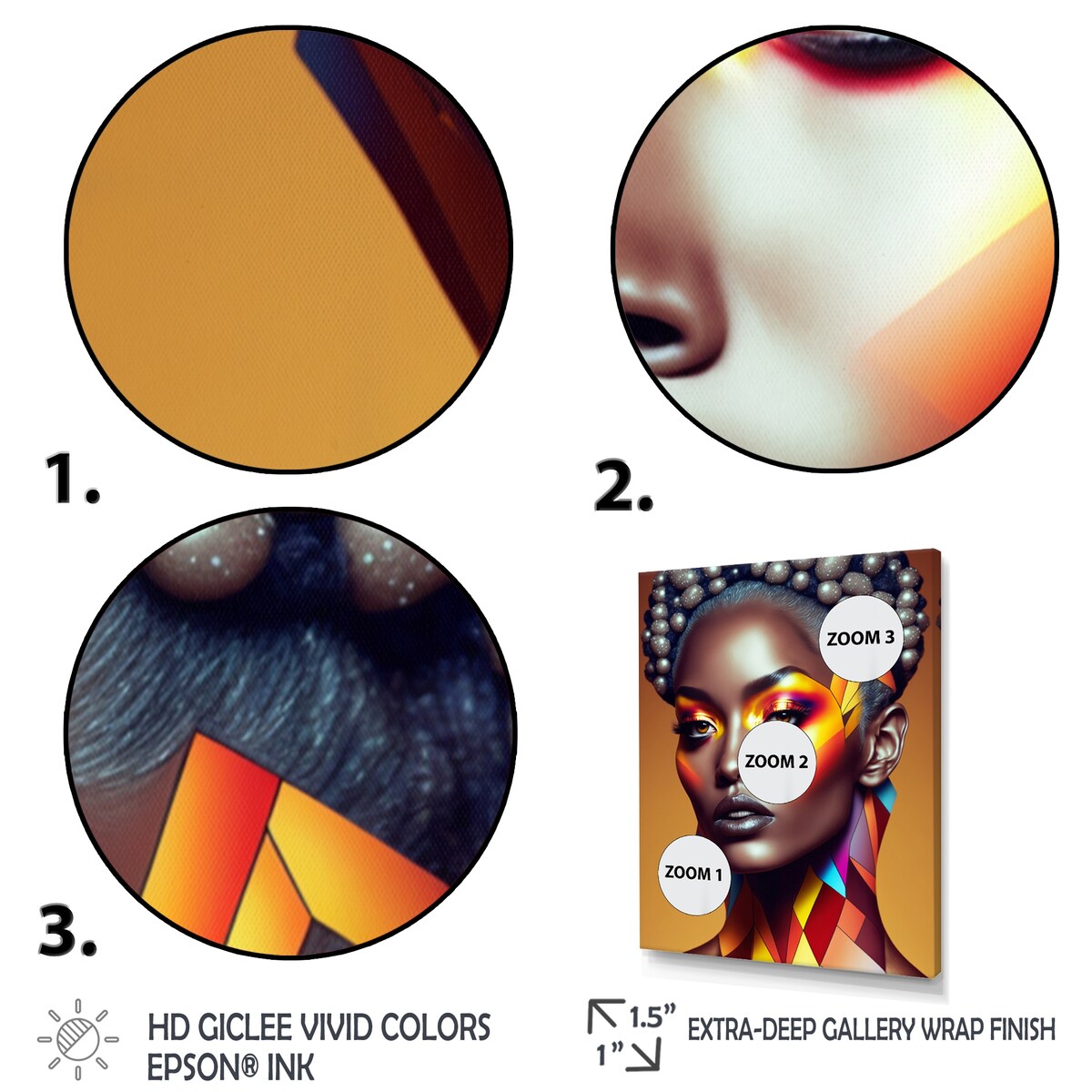 Designart "Model Wearing High Fashion Design On Yellow V" Woman Fashion Canvas Art Print - 3 Panels
