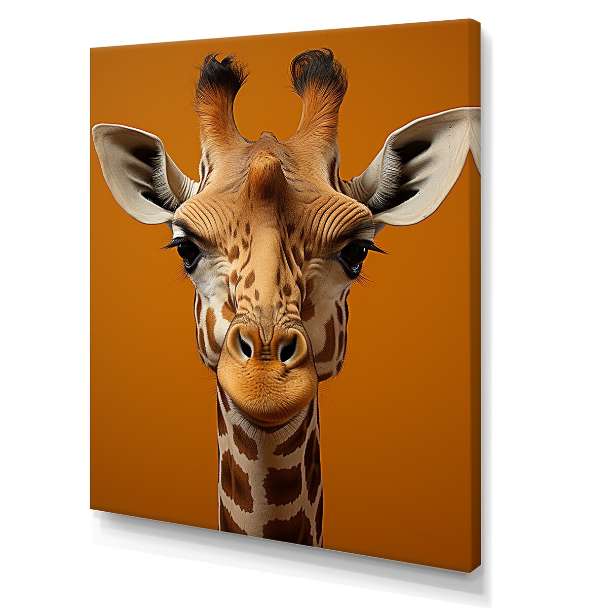 Designart "Modern Brown Giraffe Symbolism I" Giraffe Animal Wall Art