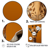 Designart "Modern Brown Giraffe Symbolism I" Giraffe Animal Wall Art