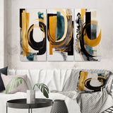 Designart "Modern Green Art Deco III" Modern Wall Art Set Of 3 - Transitional Printed Art Set For Bedroom