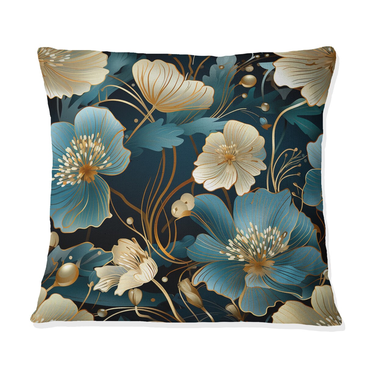 Designart "Modern Inspirations Floral Pattern I" Floral Printed Throw Pillow
