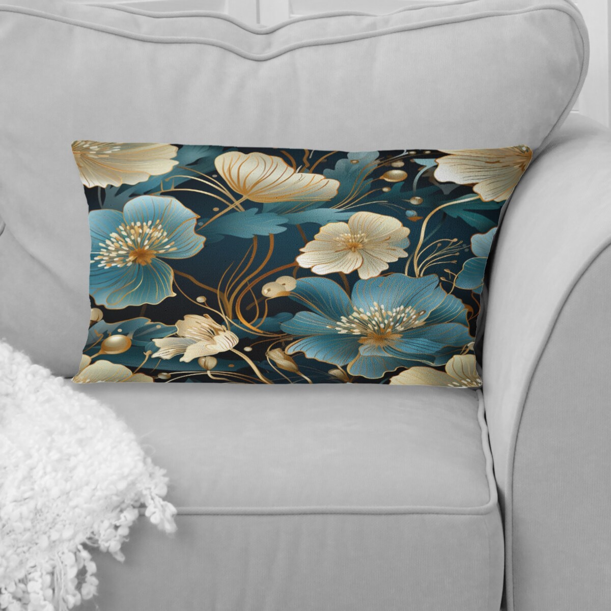 Designart "Modern Inspirations Floral Pattern I" Floral Printed Throw Pillow