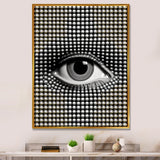 Designart "Monochrome Eye IV" Modern Geometric Framed Canvas Wall Art Print