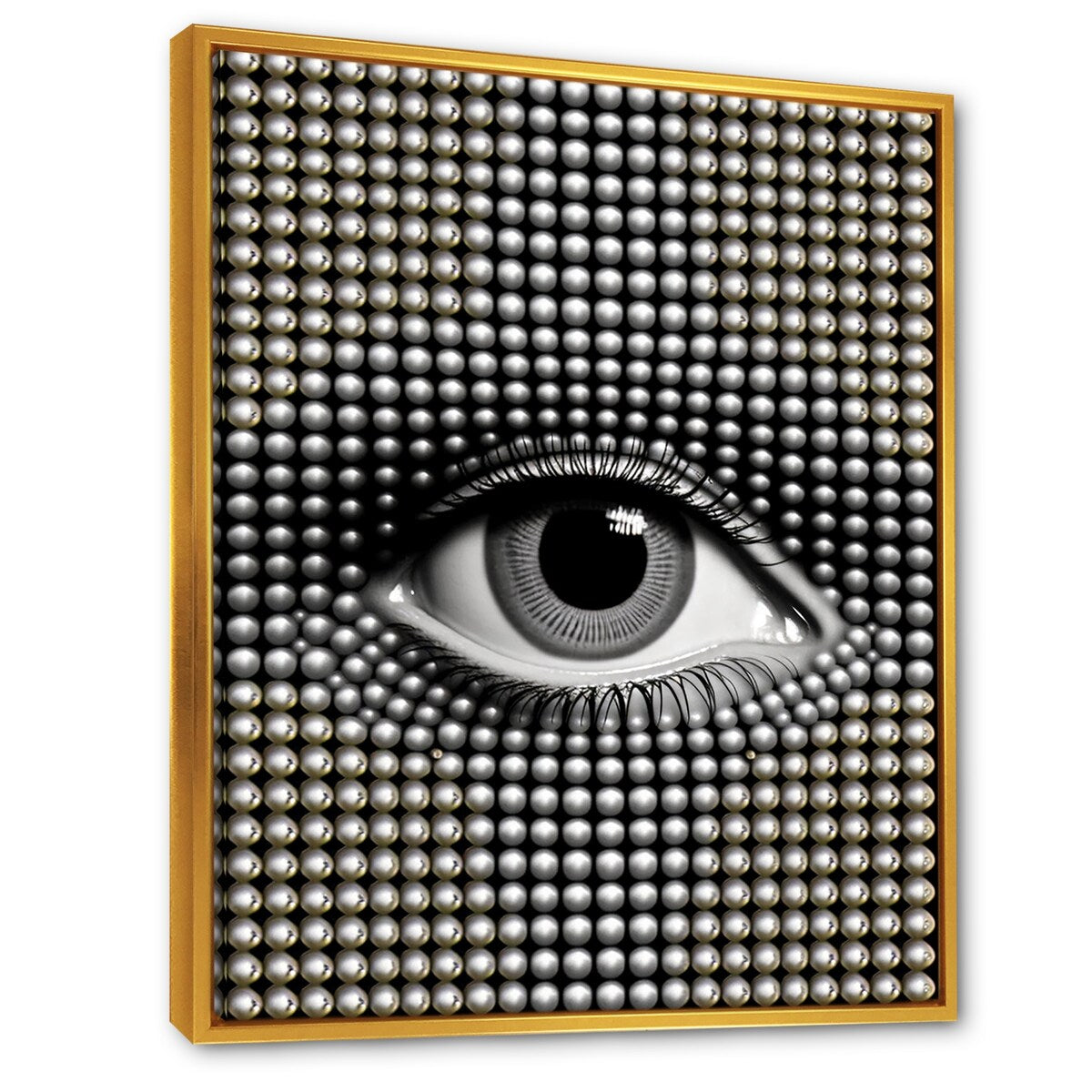 Designart "Monochrome Eye IV" Modern Geometric Framed Canvas Wall Art Print