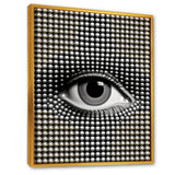 Designart "Monochrome Eye IV" Modern Geometric Framed Canvas Wall Art Print