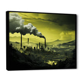 Designart "Monochrome Factory Chimney Landscape I" Factories Framed Wall Decor