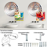 Designart "Morning Dew Pearls Tender Sunshine Reflections I" - Traditional Flowers Spiral Circle Wall Mirror