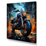 Designart "Motorcycle Electric Blue Ride " Motorcycle Wall Art