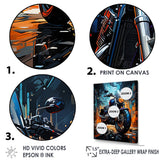 Designart "Motorcycle Electric Blue Ride " Motorcycle Wall Art
