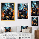 Designart "Motorcycle Electric Blue Ride " Motorcycle Wall Art