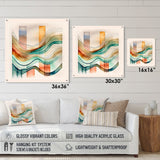 Designart "Multi-Color Abstract Waves I" Abstract Minimalism Gloss Wall Decor Modern Acrylic Wall Art For Hallway Decor
