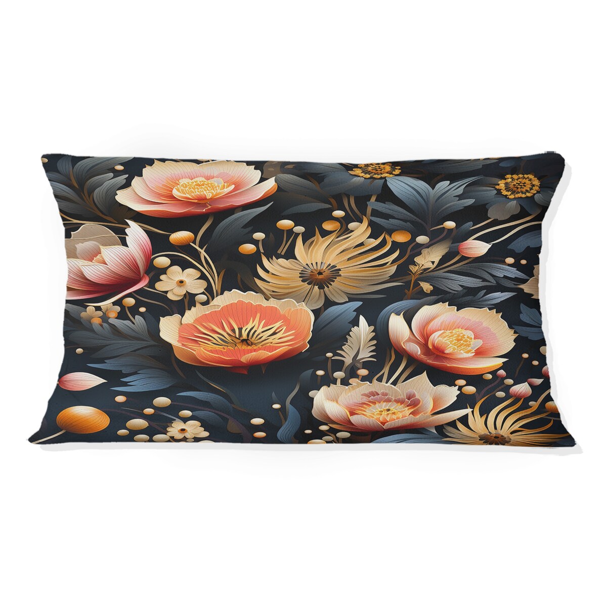Designart "Multicolor Contemporary Fusion Floral Pattern II" Floral Printed Throw Pillow
