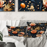 Designart "Multicolor Contemporary Fusion Floral Pattern II" Floral Printed Throw Pillow