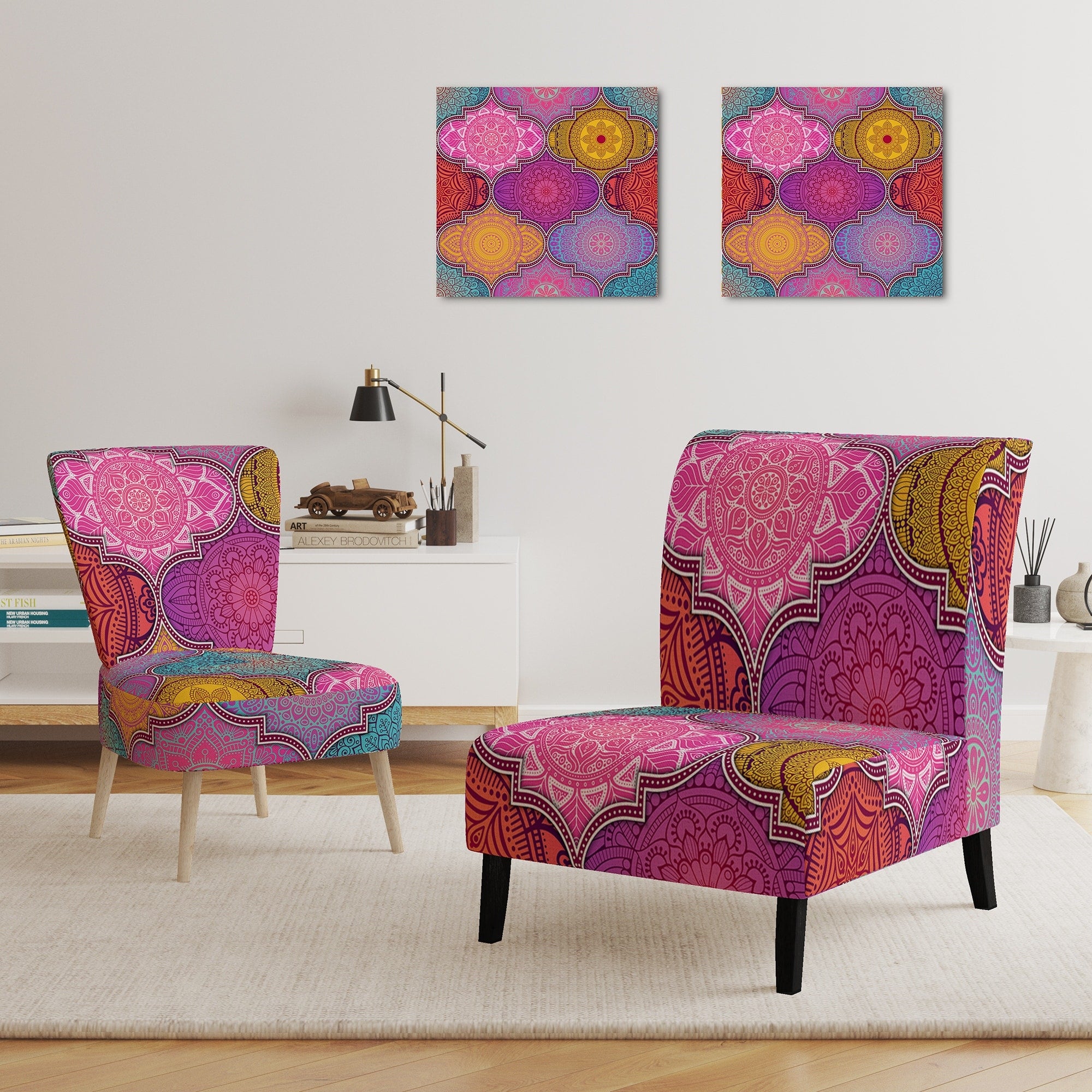 Multi color accent chair sales