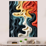 Designart "Multicolor Labyrinth Fusion II" Abstract Shapes Wall Art