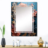 Designart "Multicolor Tree In Blue Tones I" Tree Mirror Colorful - Modern Mirror For Wall Art Decor