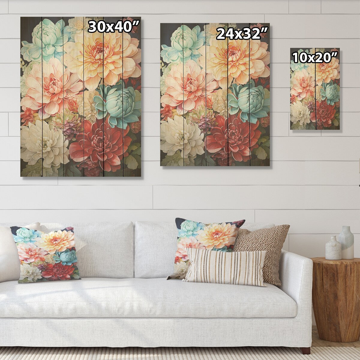 Designart "Mums On The Beach" Mums Wood Wall Decor - Traditional Pink Wood Panel On Natural Pine Wood