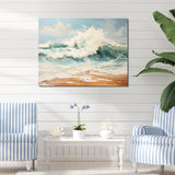 Designart "Muted Color Wave Horizon" Coastal Ocean Wall Art