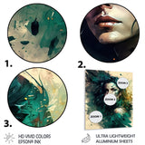 Designart "Mysterious Beauty Watercolor IV" Woman Sensual Metal Wall Art