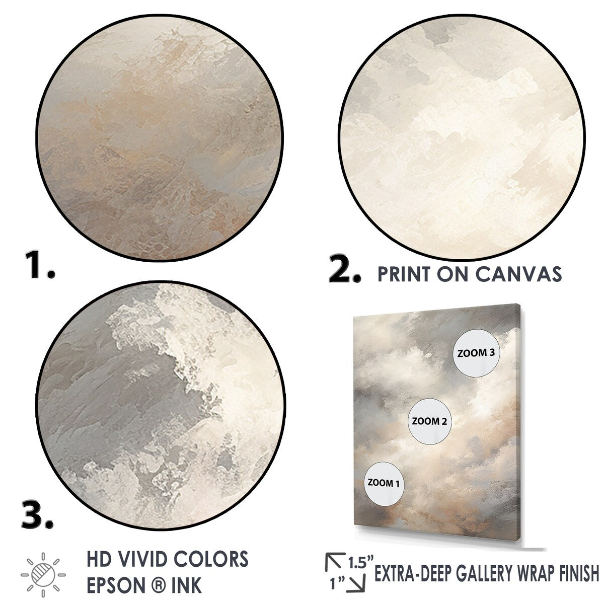 Designart "Mystic Grey Clouds Horizon" Clouds Wall Art