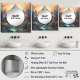 Designart "Mystical Glorious Mountain Magical Daydreams" Meadow Wall Mirror - Landscapes Large Square Mirror