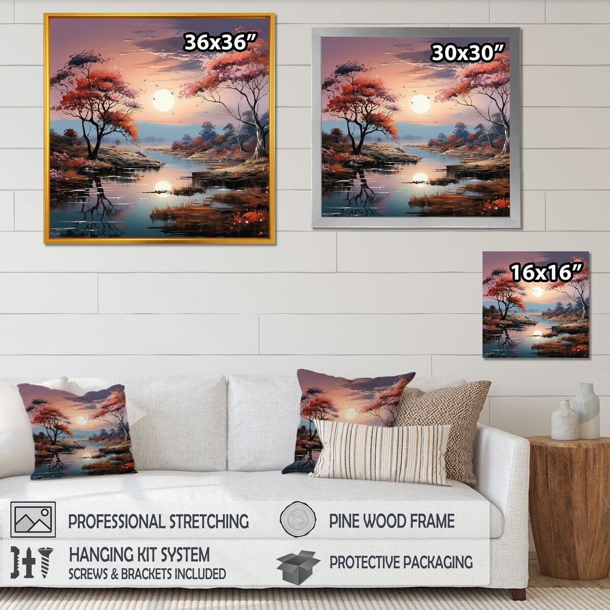 Designart "Mystical Lakes Charm Vivid Liquid Art " River Wall Art Canvas