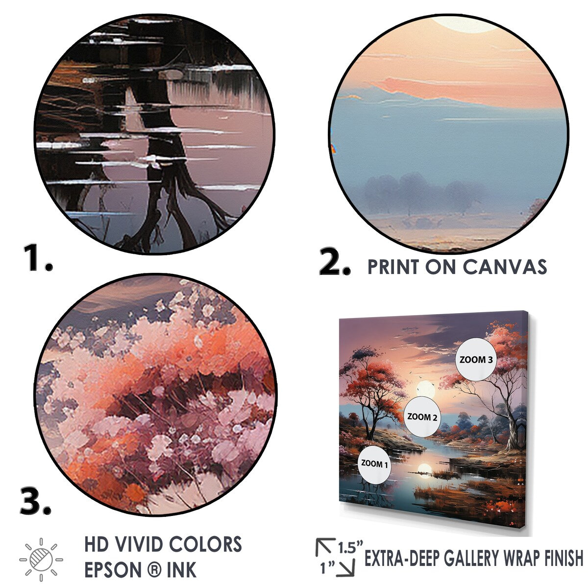 Designart "Mystical Lakes Charm Vivid Liquid Art " River Wall Art Canvas