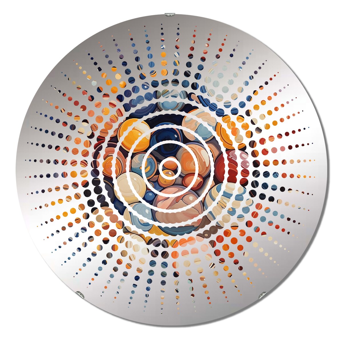 Designart "Mystical Marbles I" - Modern Abstract Shapes Sun Circles Wall Mirror