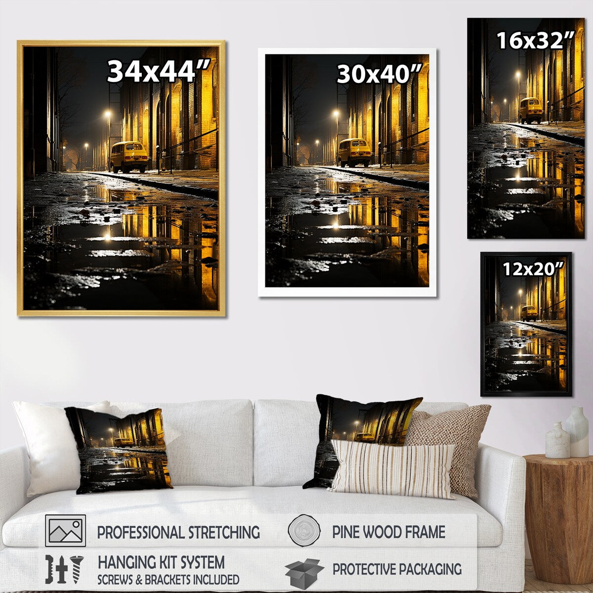 Designart "Nightly Silent Workshops Alley" Factories Wall Art