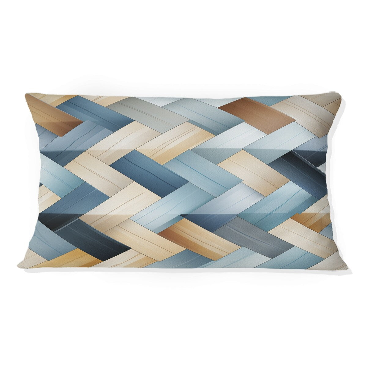 Designart "Nordic Blue And White Stripes Tessellations" Geometric Printed Throw Pillow