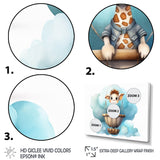 Designart "Nursery Adorable Giraffe III" Children Metal Art Print Set