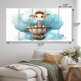 Designart "Nursery Adorable Giraffe III" Children Metal Art Print Set