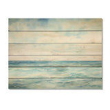 Designart "Ocean Minimalism Horizon Charm" Ocean Wood Wall Decor - Nautical & Coastal Wood Panel On Natural Pine Wood