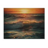 Designart "Ocean Tranquility II" Modern Landscape Beach Print on Natural Pine Wood