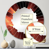 Designart "Orange Abstract Warm Fractal Design IX" Fractals Modern Wall Mirror