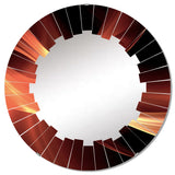 Designart "Orange Abstract Warm Fractal Design IX" Fractals Modern Wall Mirror