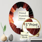 Designart "Orange Abstract Warm Fractal Design IX" Fractals Modern Wall Mirror