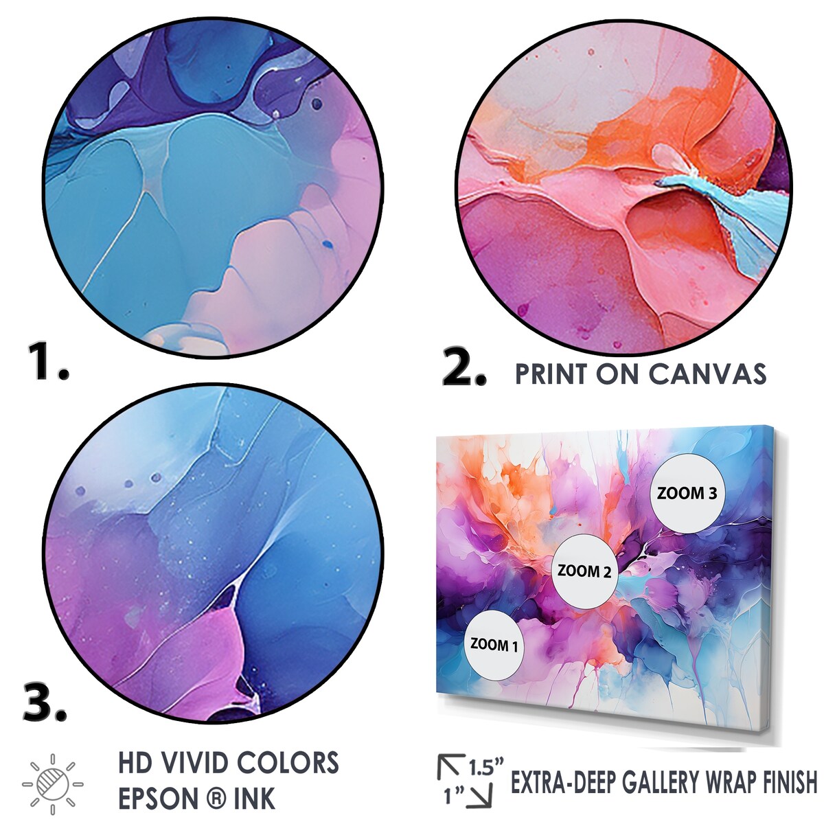 Designart "Orange And Teal Essence Ink II" Dairy Wall Art