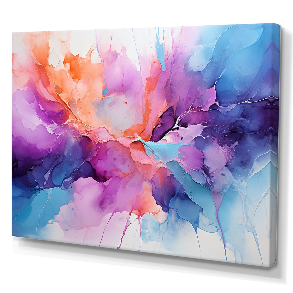 Designart "Orange And Teal Essence Ink II" Dairy Wall Art