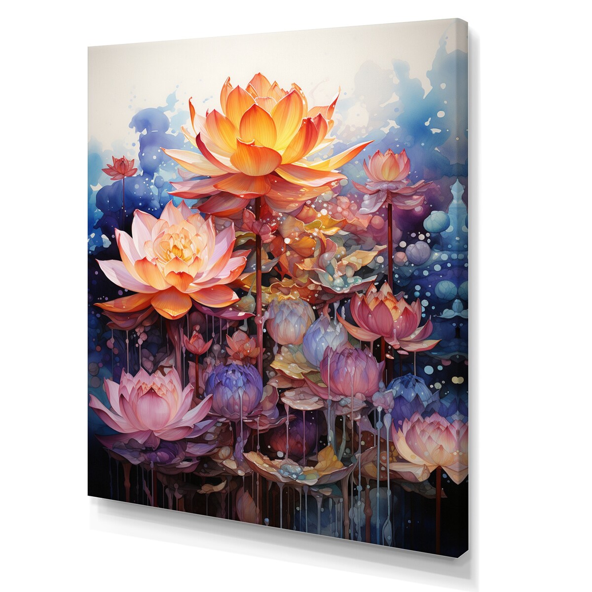 Designart "Orange Pink Buddhist Art Lotus Mandala" Buddhism Canvas Print