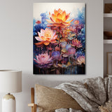 Designart "Orange Pink Buddhist Art Lotus Mandala" Buddhism Canvas Print