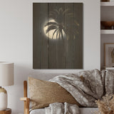 Designart "Palm Tree Moonlight Ebony Evening I" Palms & Palm Trees Wall Art Black Wood Panel On Natural Pine Wood