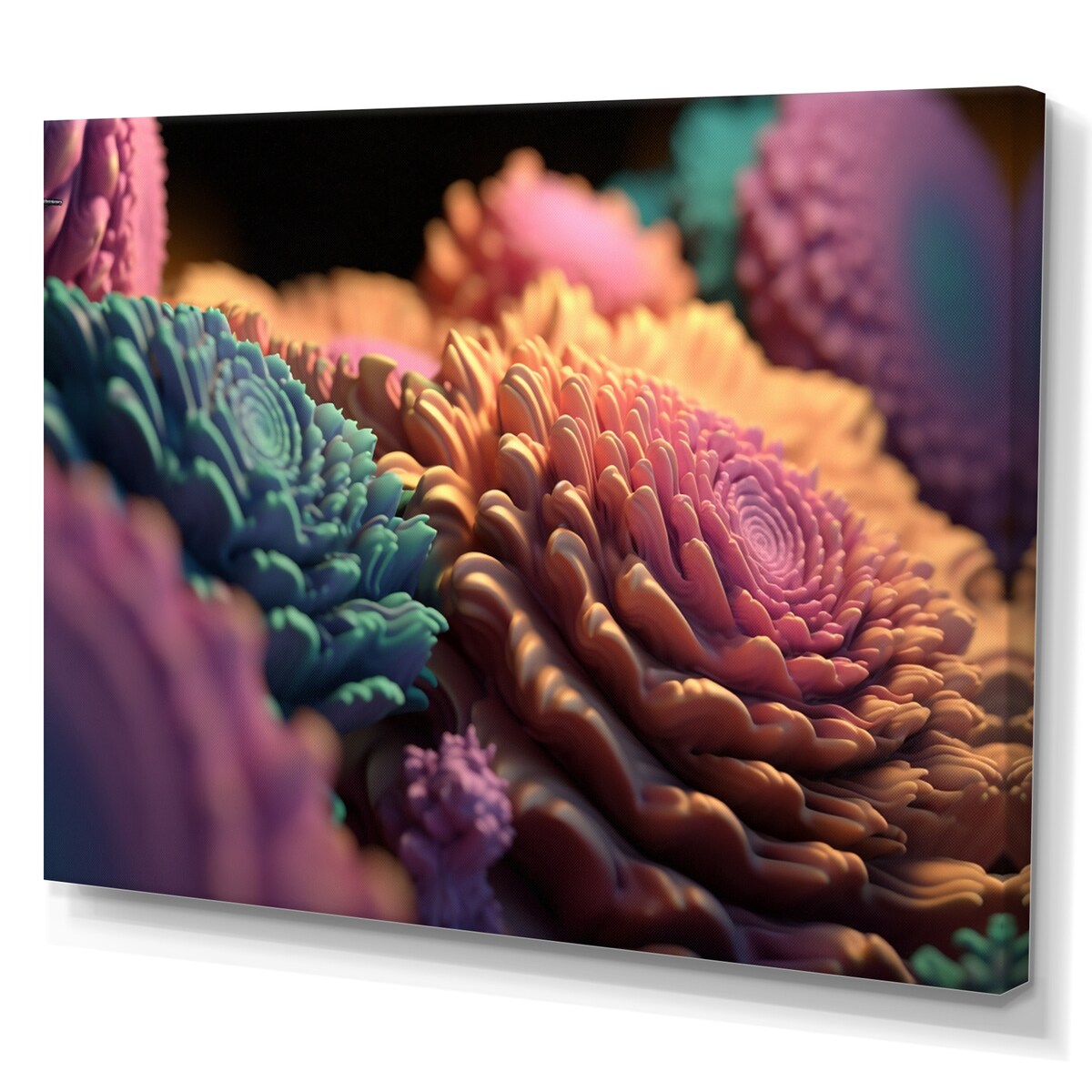 Designart "Pastel Fractal Simplicity VI" Modern Geometric Canvas Wall Art
