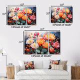 Designart "Peach Green Cactus Representation Multicolored Acrylic I" Floral Art Living Room Set
