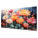 Designart "Peach Green Cactus Representation Multicolored Acrylic I" Floral Art Living Room Set